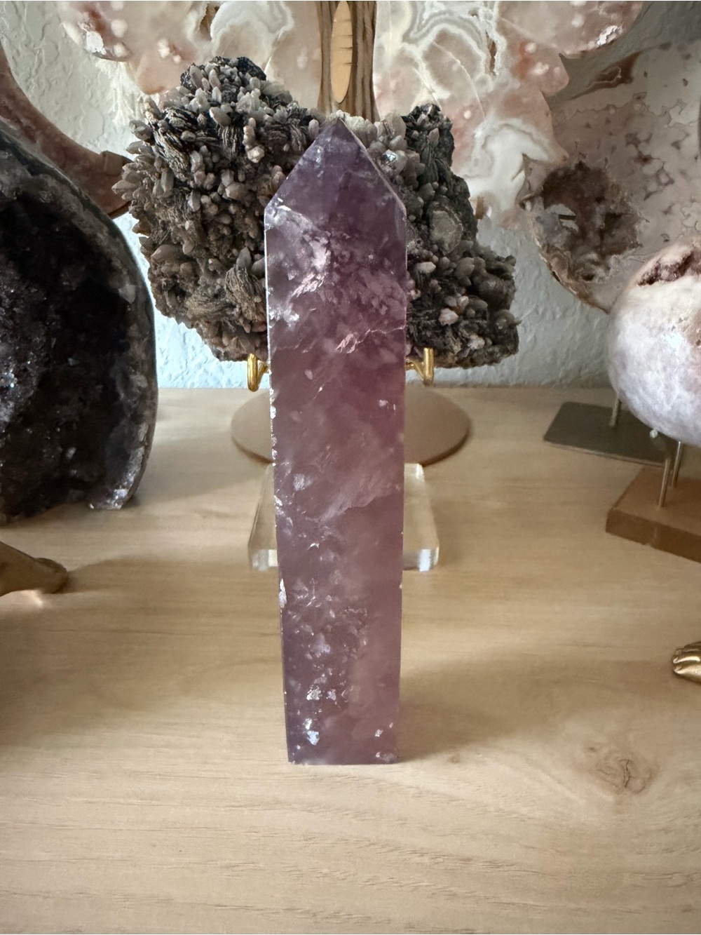 Gorgeous Purple Fluorite w/ Mica Natural Crystal Tower